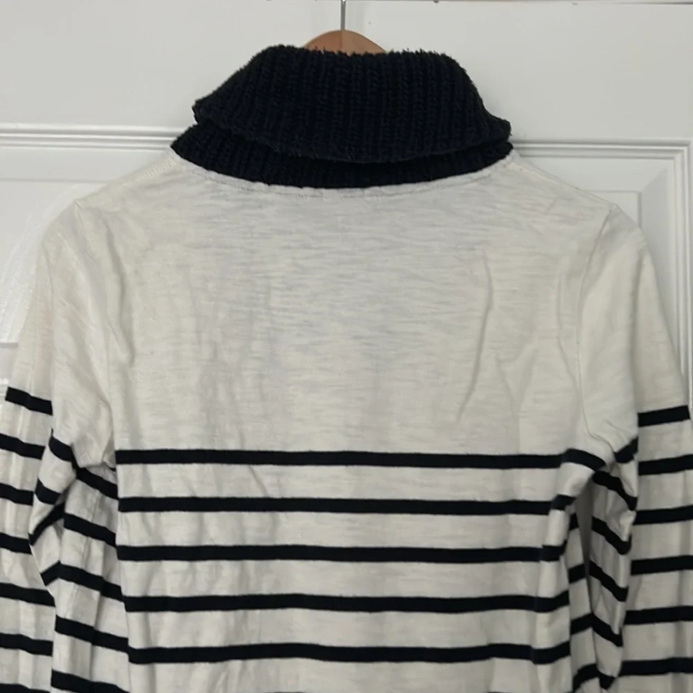 J. Crew Shawl-Collar Stripe Sweatshirt XS